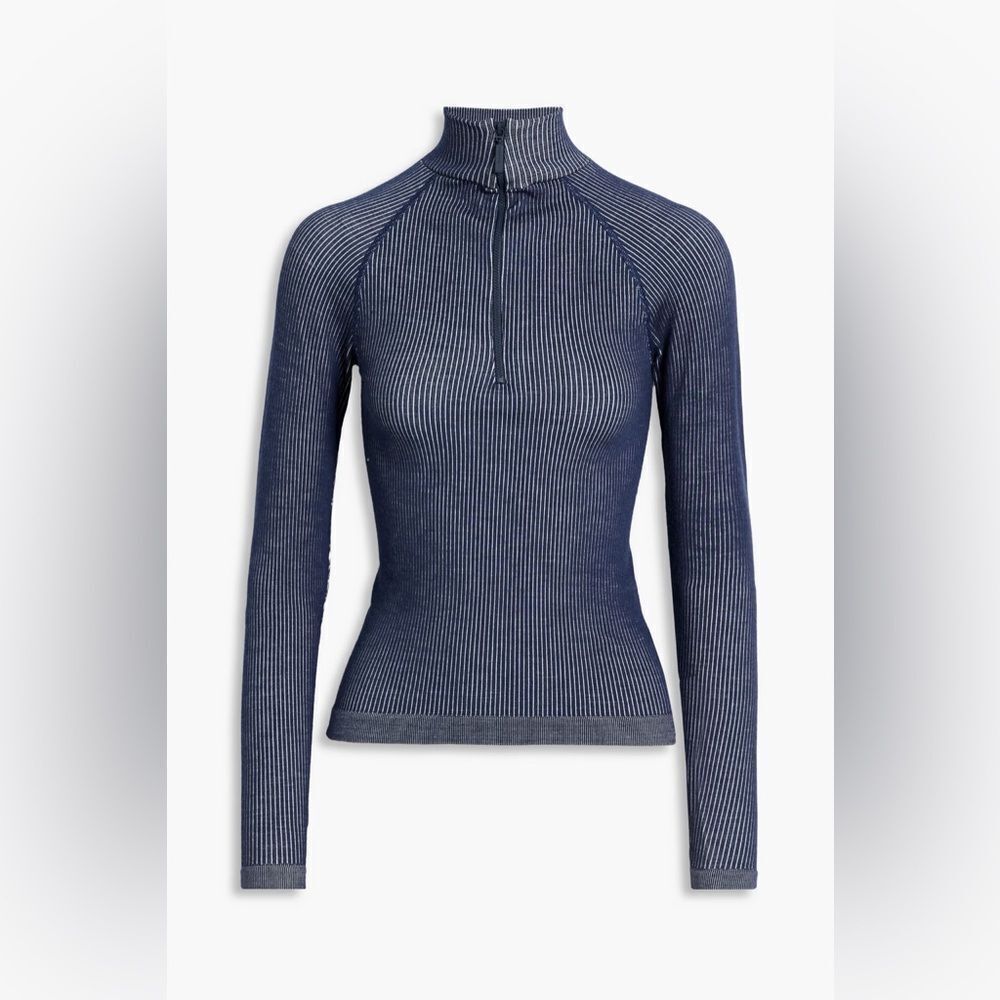 Cordova Stowe Ribbed Wool-blend Base Layer Top NWT Navy Blue M/L